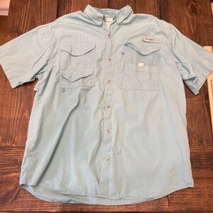 Columbia PFG Button‎ Down Shirt Mens Size Large Vented Short Sleeve Omni Shade